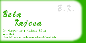 bela kajcsa business card